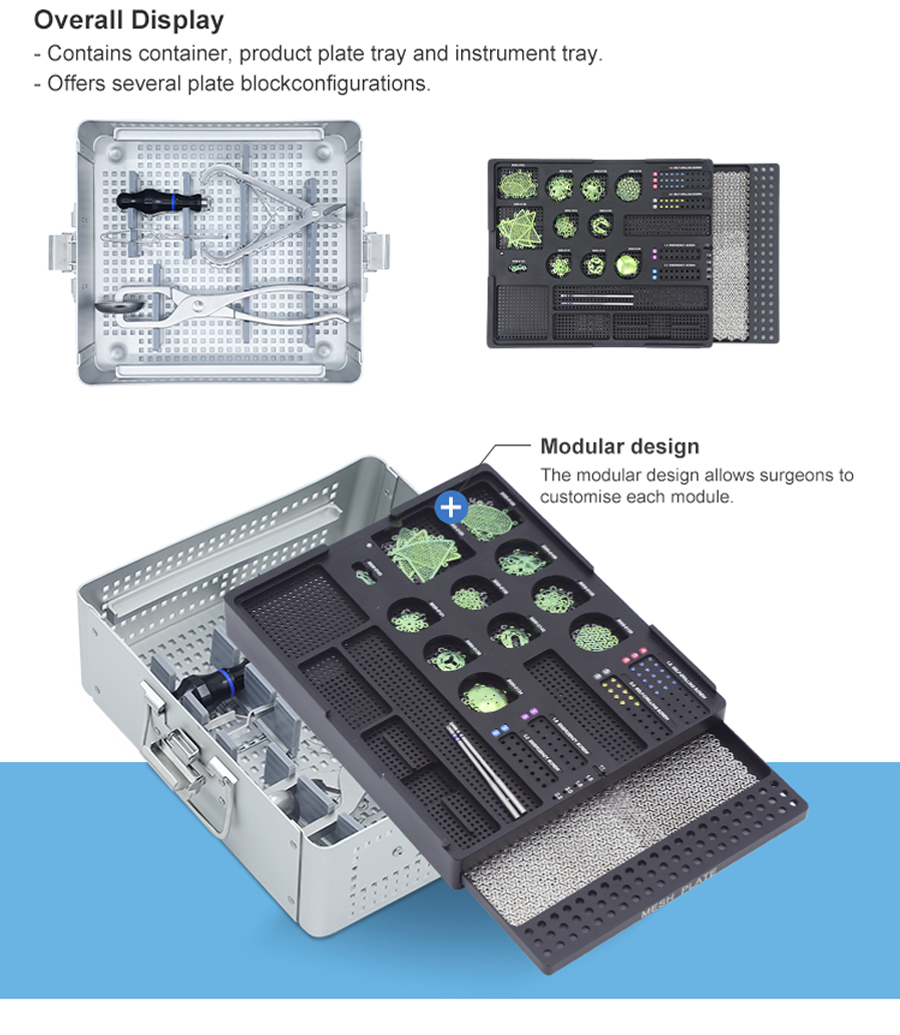 ensemble d'instruments pour plaques maxillo-faciales