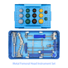 Ensemble d'instruments de tête fémorale métallique