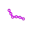 Plaque maxillo-faciale 2.0MM anatomique en L 6 trous