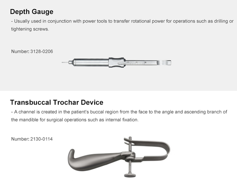 ensemble d'instruments pour plaques maxillo-faciales
