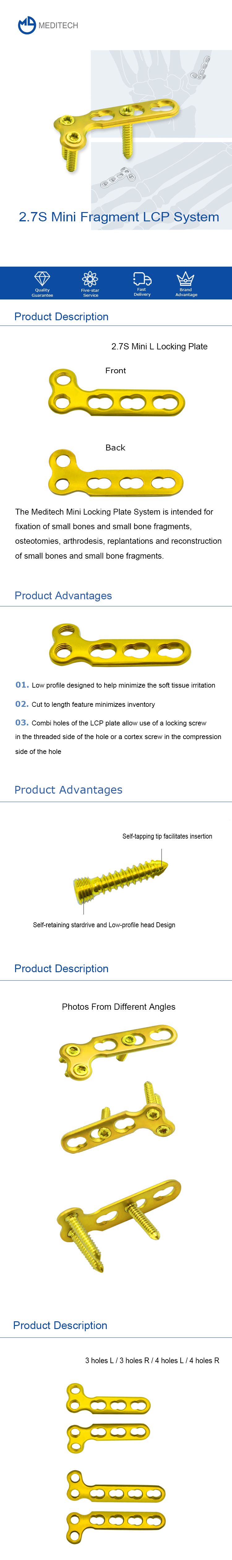 PLAQUE DE VERROUILLAGE MINI L 2,7 MM