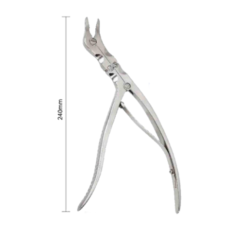 Pince-gouge à double joint partiellement courbé