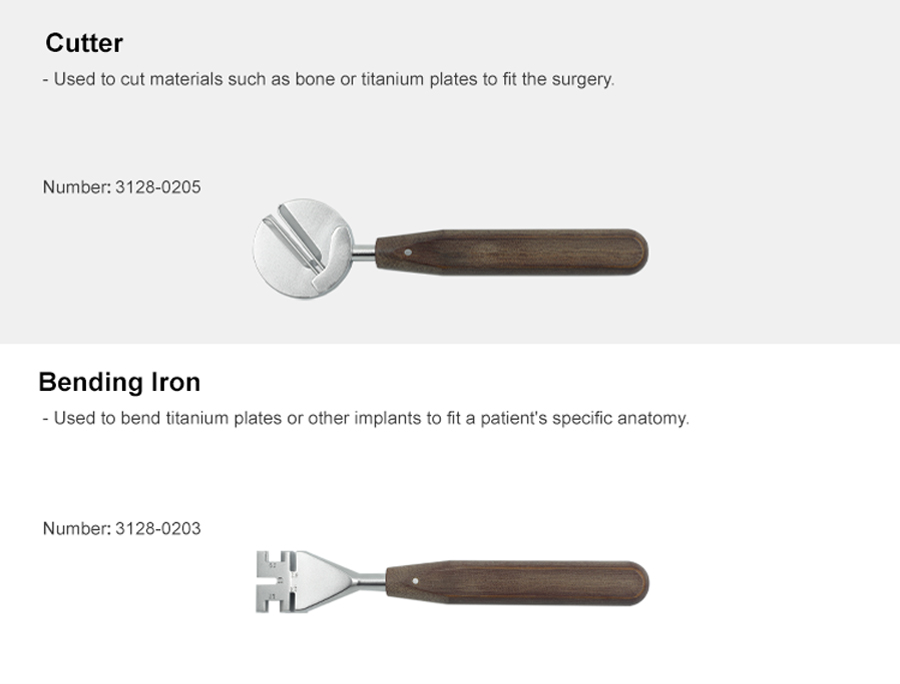 ensemble d'instruments pour plaques maxillo-faciales